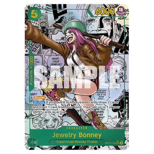 Jewelry Bonney OP12-118b card from the One Piece set Legacy of the Master