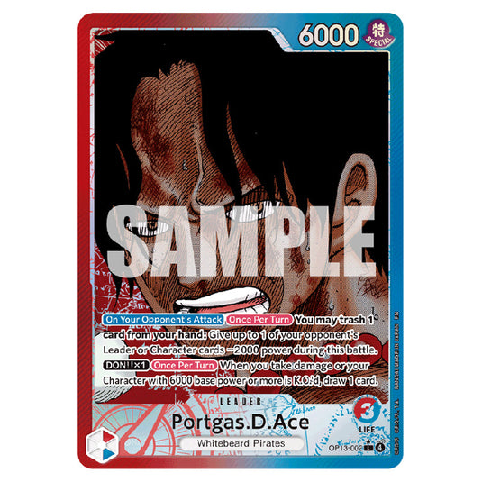 Portgas.D.Ace OP13-002a card from the One Piece set Carrying on his Will