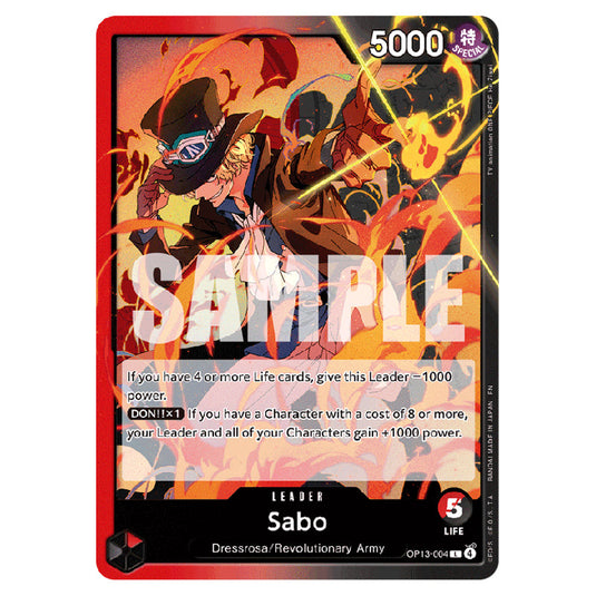 Sabo OP13-004 card from the One Piece set Carrying on his Will