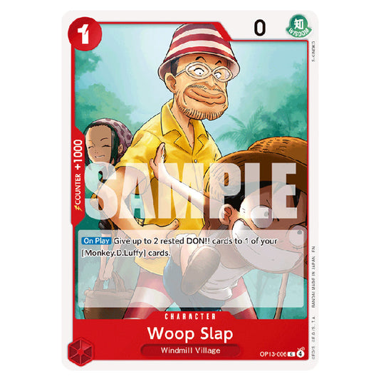 Woop Slap OP13-006 card from the One Piece set Carrying on his Will