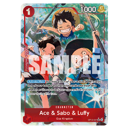 Ace & Sabo & Luffy OP13-007a card from the One Piece set Carrying on his Will