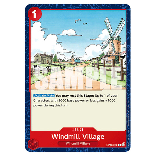 Windmill Village OP13-022 card from the One Piece set Carrying on his Will