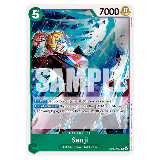 Sanji OP13-027 card from the One Piece set Carrying on his Will