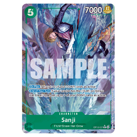 Sanji OP13-027a card from the One Piece set Carrying on his Will