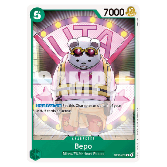 Bepo OP13-035 card from the One Piece set Carrying on his Will