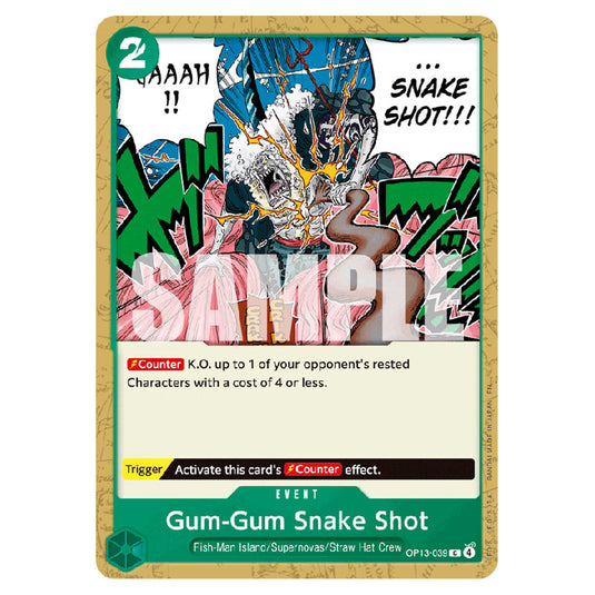 Gum-Gum Snake Shot OP13-039 card from the One Piece set Carrying on his Will