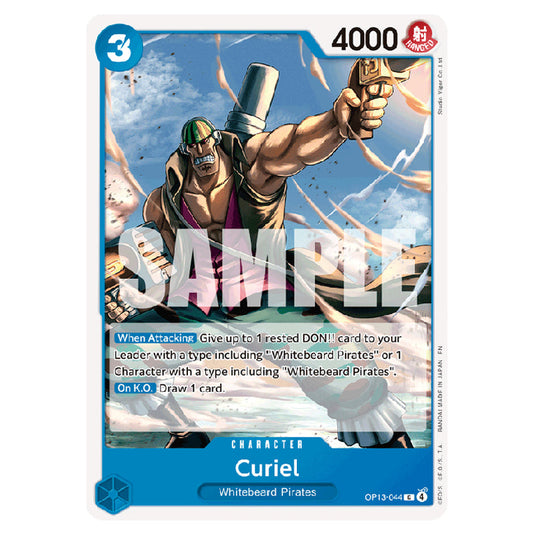 Curiel OP13-044 card from the One Piece set Carrying on his Will