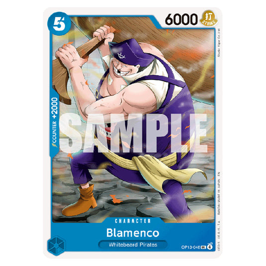 Blamenco OP13-048 card from the One Piece set Carrying on his Will