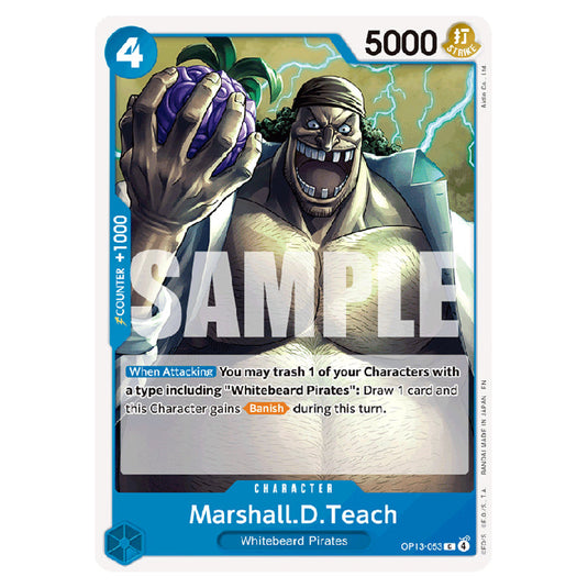 Marshall.D.Teach OP13-053 card from the One Piece set Carrying on his Will