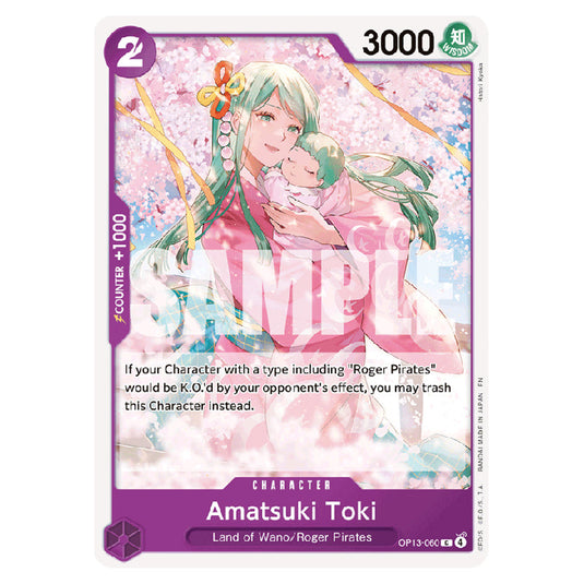 Amatsuki Toki OP13-060 card from the One Piece set Carrying on his Will