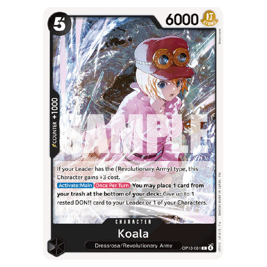 Koala OP13-081 card from the One Piece set Carrying on his Will
