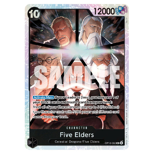 Five Elders OP13-082 card from the One Piece set Carrying on his Will