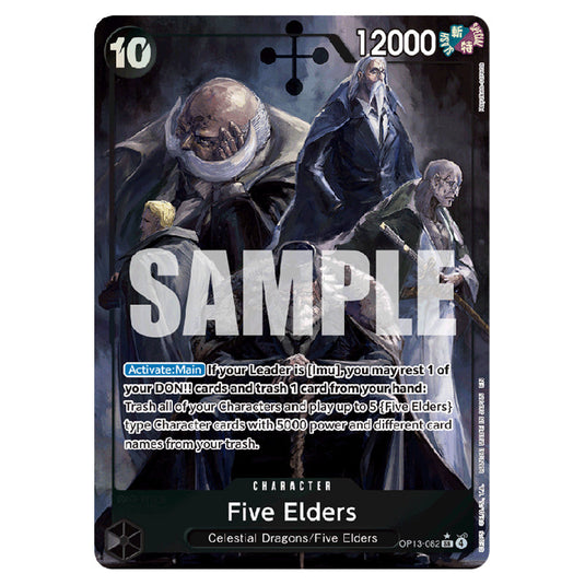 Five Elders OP13-082a card from the One Piece set Carrying on his Will
