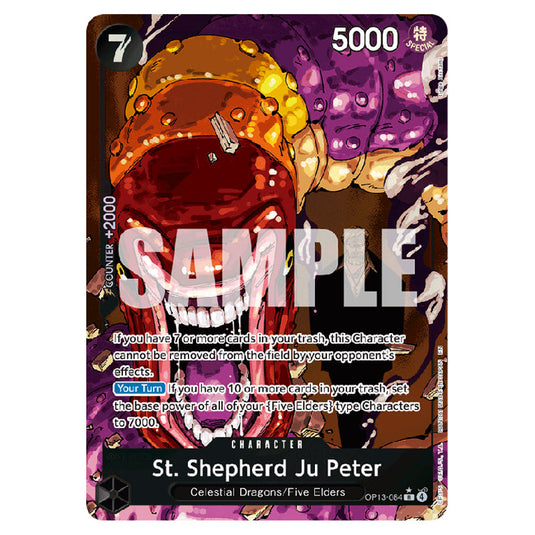St. Shepherd Ju Peter OP13-084a card from the One Piece set Carrying on his Will