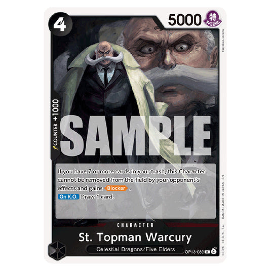 St. Topman Warcury OP13-089 card from the One Piece set Carrying on his Will