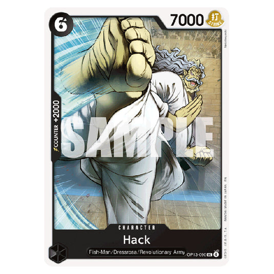 Hack OP13-090 card from the One Piece set Carrying on his Will