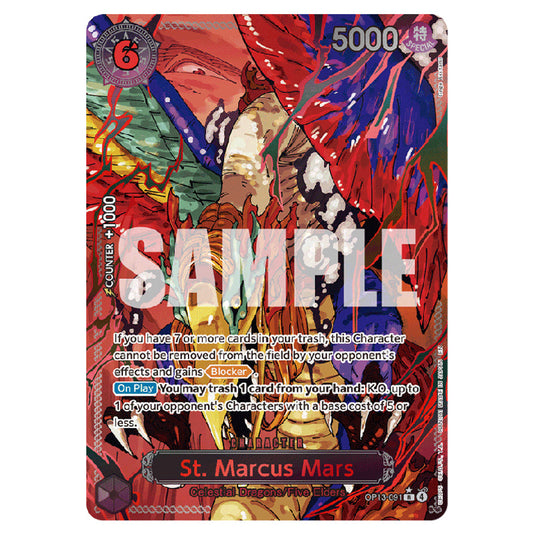 St. Marcus Mars OP13-091b card from the One Piece set Carrying on his Will