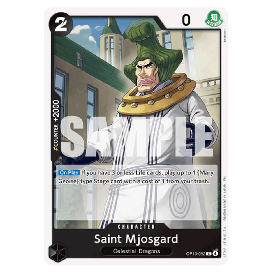 Saint Mjosgard OP13-092 card from the One Piece set Carrying on his Will