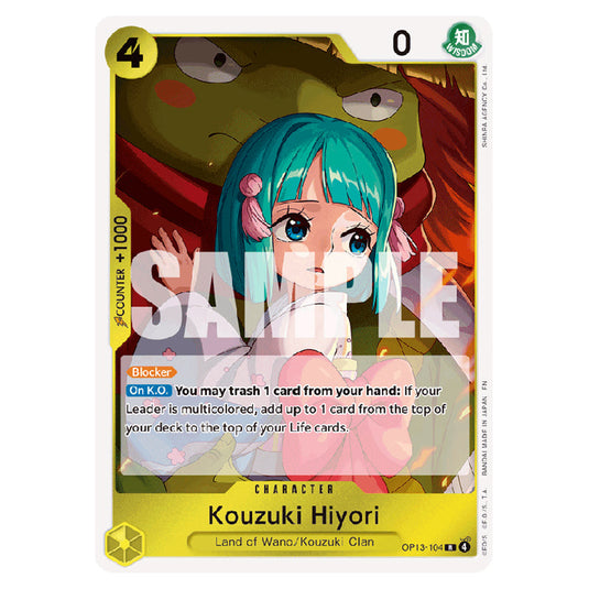 Kouzuki Hiyori OP13-104 card from the One Piece set Carrying on his Will