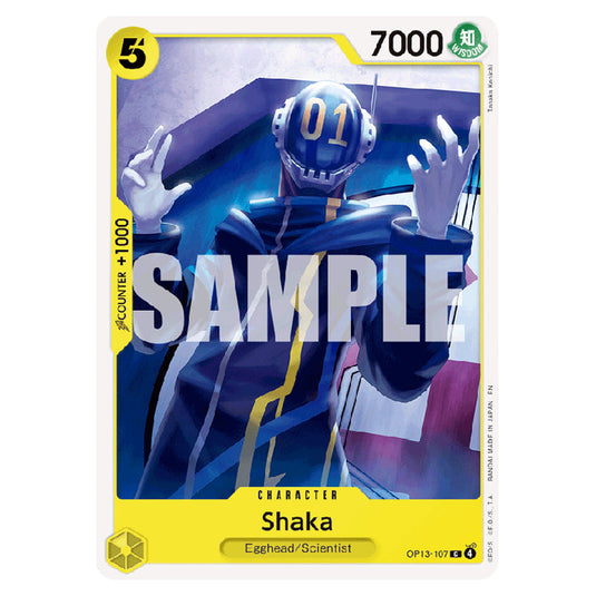 Shaka OP13-107 card from the One Piece set Carrying on his Will