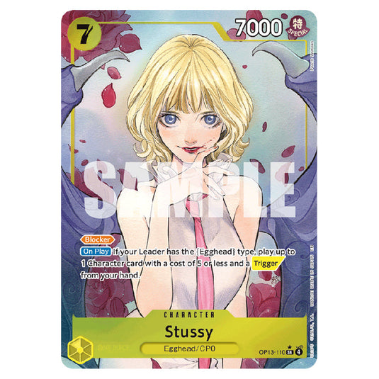 Stussy OP13-110a card from the One Piece set Carrying on his Will