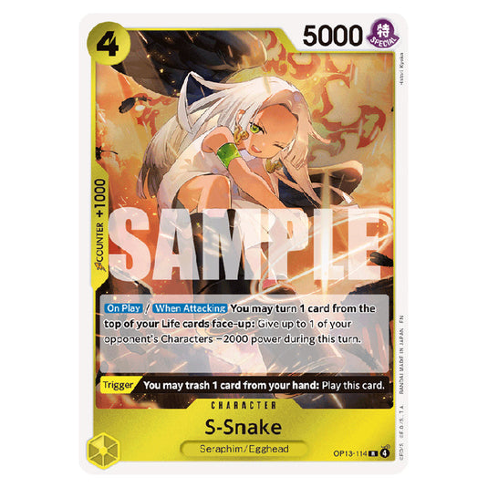 S-Snake OP13-114 card from the One Piece set Carrying on his Will