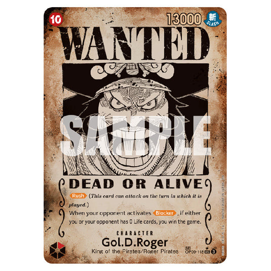 Gol.D.Roger OP09-118 card from the One Piece set Carrying on his Will