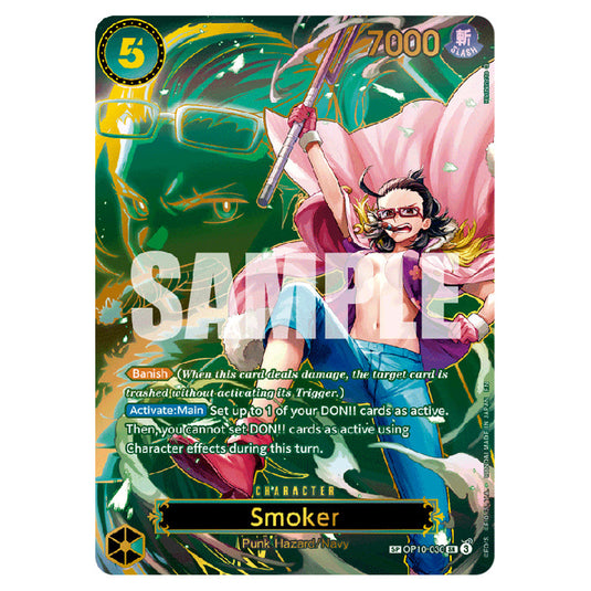 Smoker OP10-030 card from the One Piece set Carrying on his Will