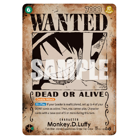 Monkey.D.Luffy OP13-118 card from the One Piece set Carrying on his Will