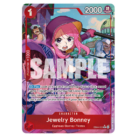 Jewelry Bonney EB04-002a card from the One Piece set Adventure on Kami's Island