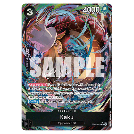 Kaku EB04-043a card from the One Piece set Adventure on Kami's Island