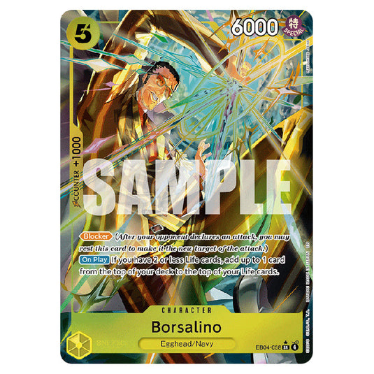 Borsalino EB04-058a card from the One Piece set Adventure on Kami's Island