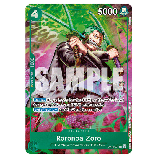 Roronoa Zoro OP13-037 card from the One Piece set Adventure on Kami's Island