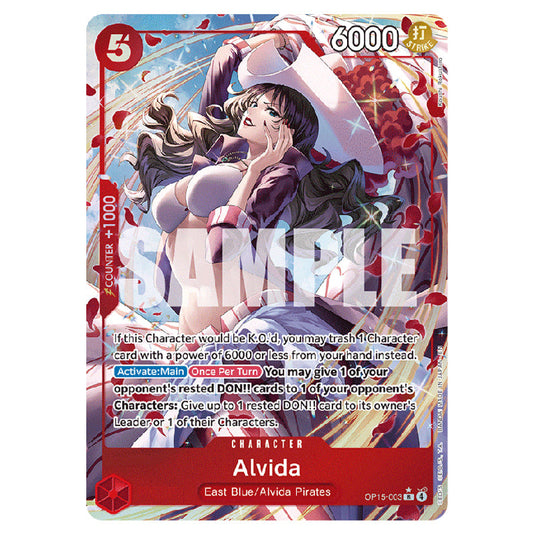 Alvida OP15-003a card from the One Piece set Adventure on Kami's Island