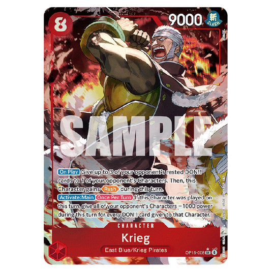 Krieg OP15-008a card from the One Piece set Adventure on Kami's Island