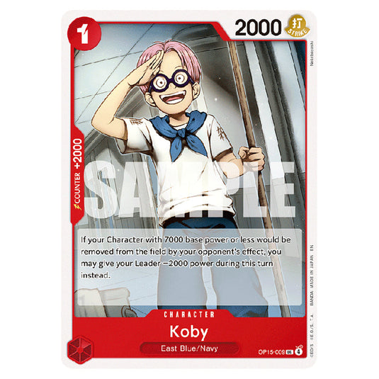 Koby OP15-009 card from the One Piece set Adventure on Kami's Island