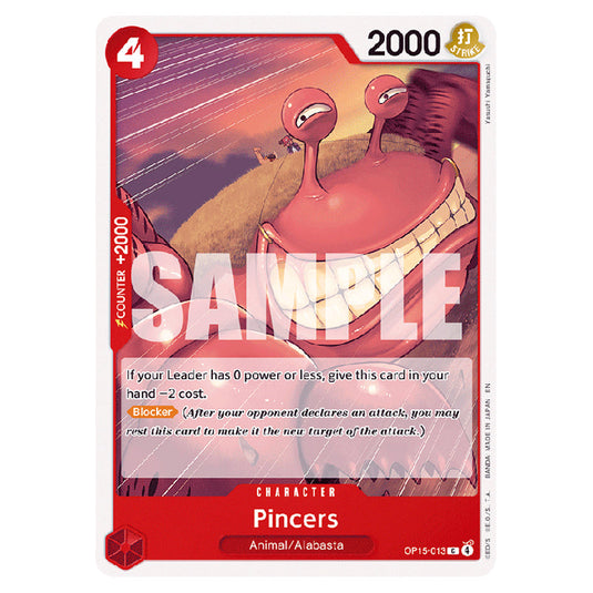 Pincers OP15-013 card from the One Piece set Adventure on Kami's Island
