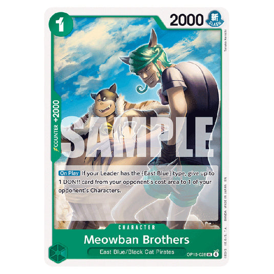 Meowban Brothers OP15-028 card from the One Piece set Adventure on Kami's Island
