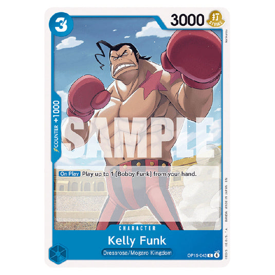 Kelly Funk OP15-043 card from the One Piece set Adventure on Kami's Island