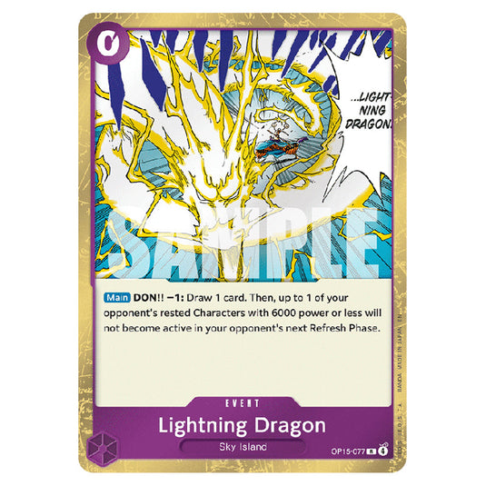 Lightning Dragon OP15-077 card from the One Piece set Adventure on Kami's Island