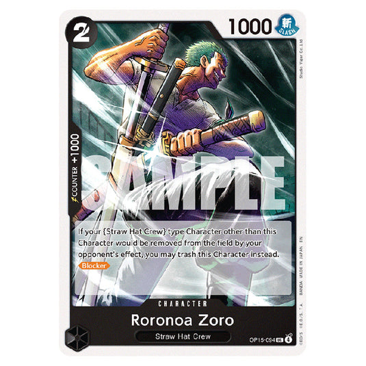 Roronoa Zoro OP15-094 card from the One Piece set Adventure on Kami's Island