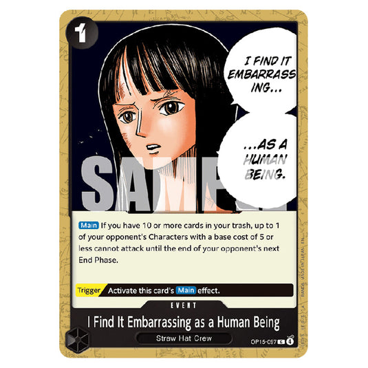 I Find It Embarrassing as a Human Being OP15-097 card from the One Piece set Adventure on Kami's Island