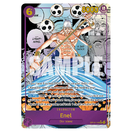 Enel OP15-118b card from the One Piece set Adventure on Kami's Island