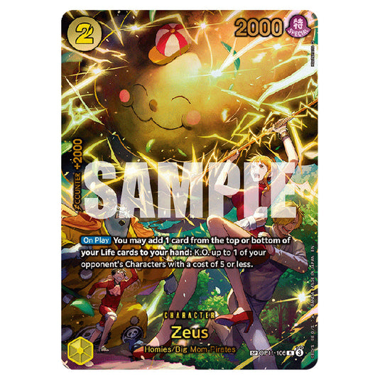 Zeus OP11-106 card from the One Piece set Adventure on Kami's Island