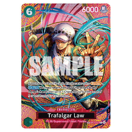 Trafalgar Law OP13-031 card from the One Piece set Adventure on Kami's Island