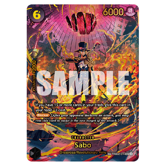 Sabo PRB02-014 card from the One Piece set Adventure on Kami's Island