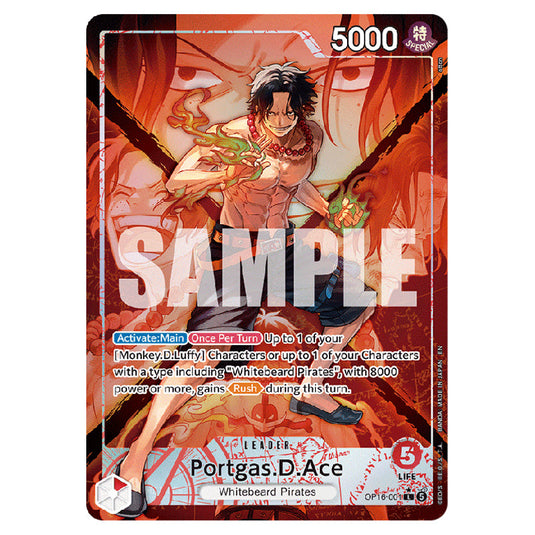 Portgas.D.Ace OP16-001a card from the One Piece set The Time of Battle
