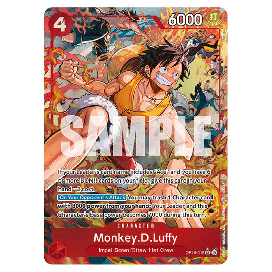 Monkey.D.Luffy OP16-015a card from the One Piece set The Time of Battle