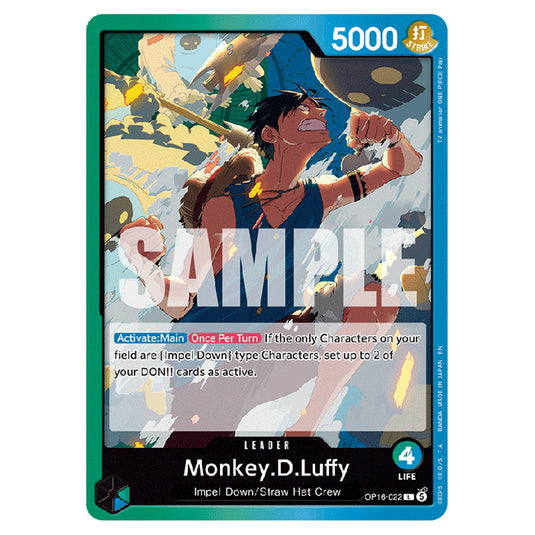 Monkey.D.Luffy OP16-022 card from the One Piece set The Time of Battle
