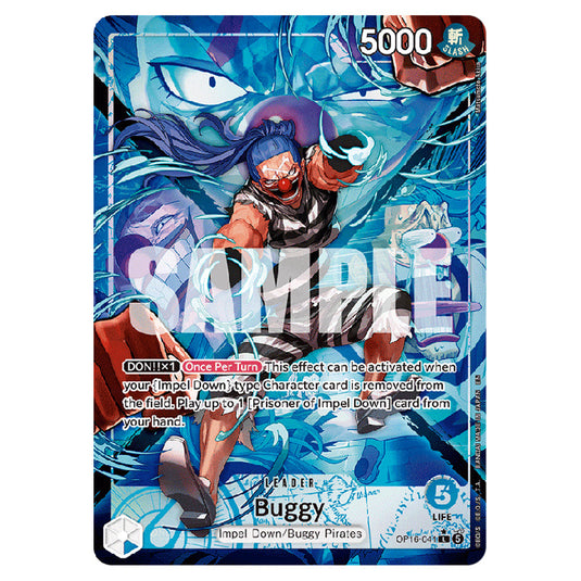 Buggy OP16-041a card from the One Piece set The Time of Battle